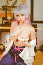 0π|¥£@πs - Meenfox cosplay Ayaka Kamisato - Genshin Impact (4).webp