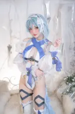 Nekokoyoshi (爆机少女喵小吉) cosplay Ganyu-Eula - Genshin Impact (10).webp