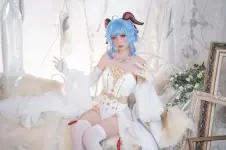 Nekokoyoshi (爆机少女喵小吉) cosplay Ganyu-Eula - Genshin Impact (11).webp