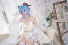 Nekokoyoshi (爆机少女喵小吉) cosplay Ganyu-Eula - Genshin Impact (19).webp
