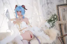 Nekokoyoshi (爆机少女喵小吉) cosplay Ganyu-Eula - Genshin Impact (20).webp