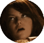 a woman with a surprised look on her face is in a circle